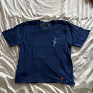 Aviator Nation Blue Graphic Crewneck T-Shirt - Lightning Bolt Size XS